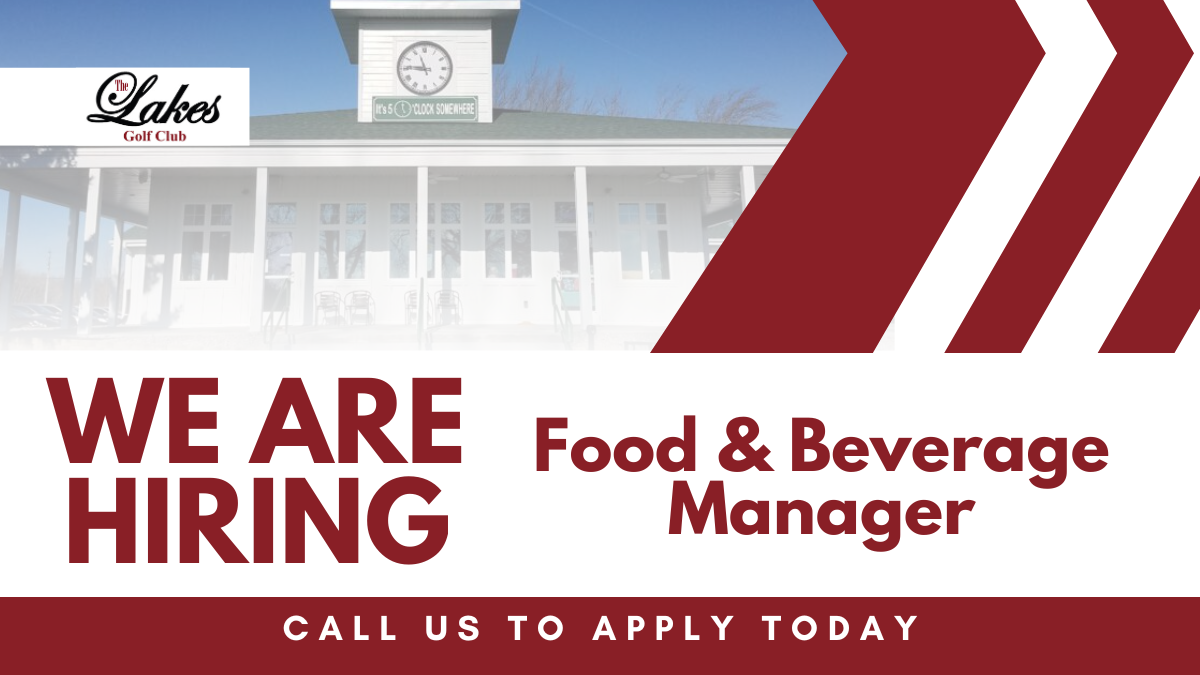 We’re Hiring – Food & Beverage Manager